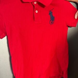 Ralph Lauren Scarlet Polo with Navy Emblem